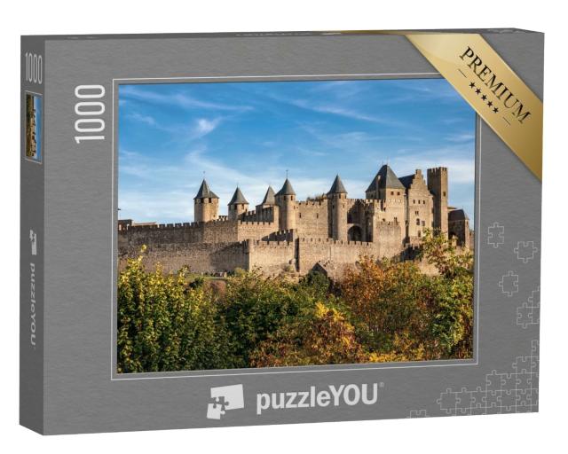 Puzzle de 1000 pièces « Vue sur les arbres d'automne et la vieille ville de Carcassonne. Languedoc »