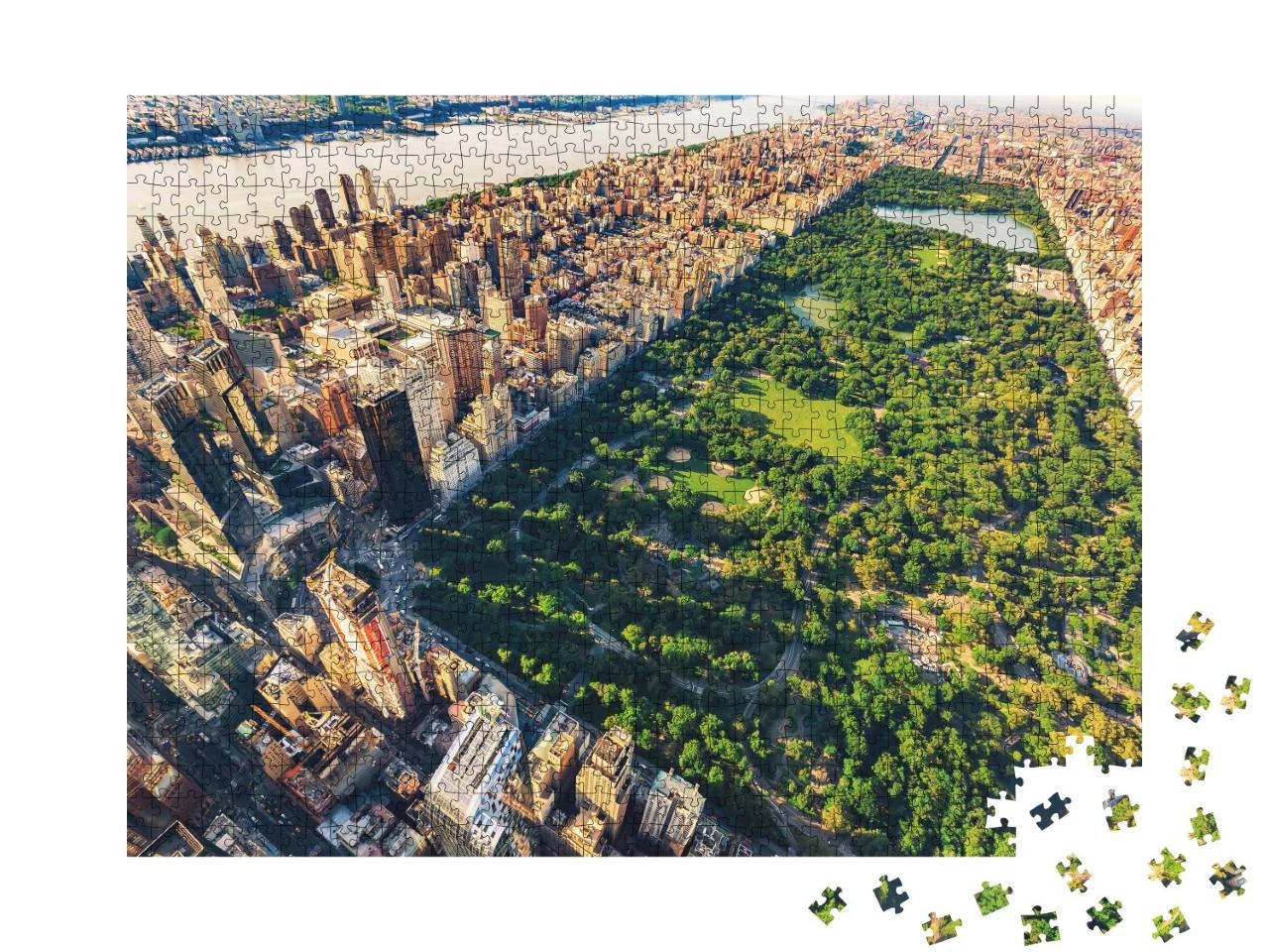 Puzzle de 1000 pièces « Vue aérienne de Manhattan, New York City, design vintage »