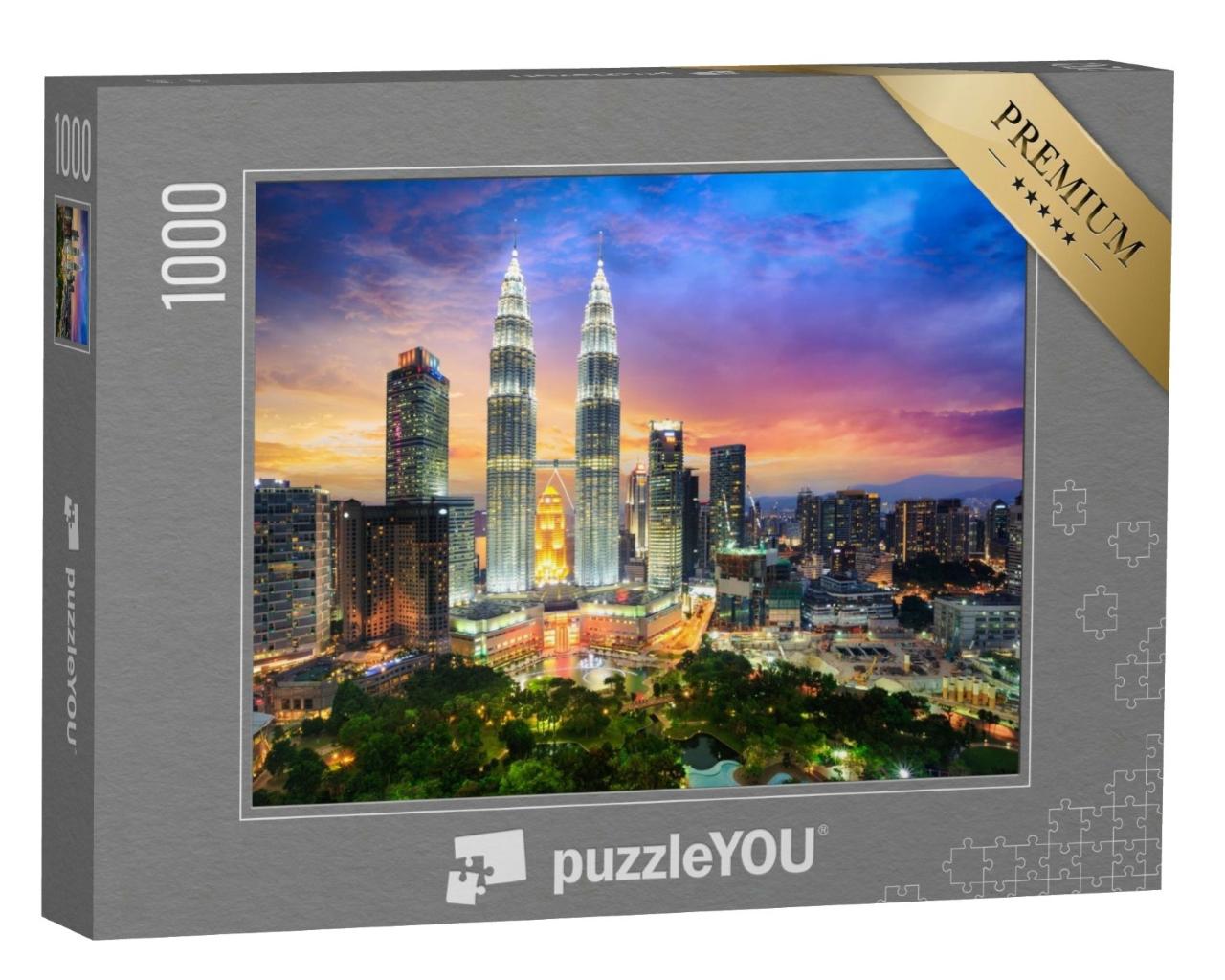 Puzzle de 1000 pièces « Crépuscule sur Kuala Lumpur »