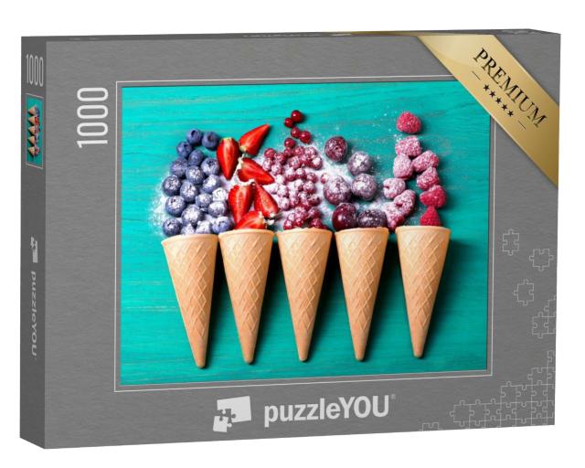 Puzzle de 1000 pièces « Gaufrettes glacées, fourrées de fruits frais »