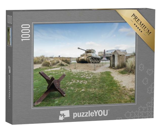 Puzzle de 1000 pièces « Char américain à Utah Beach, mémorial du débarquement en Normandie »