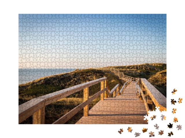 Puzzle de 1000 pièces « Sentier des escaliers de la plage sur l'île de Sylt »