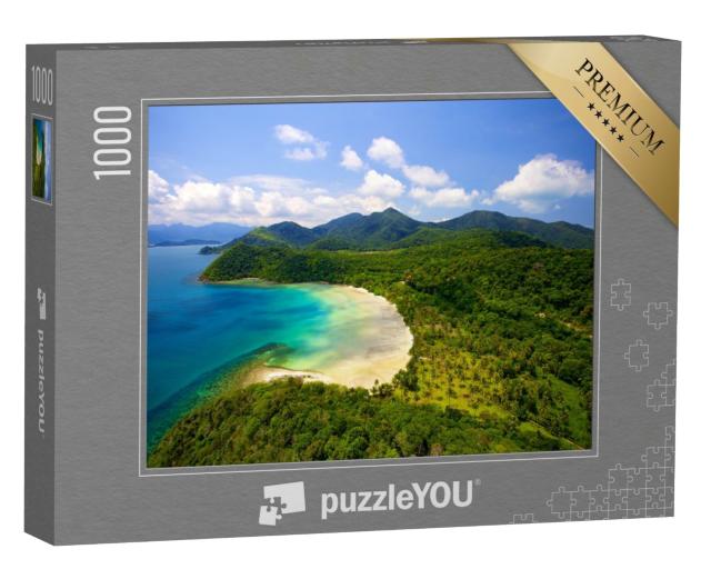 Puzzle de 1000 pièces « Vue aérienne de la plage tropicale de Ko Chang, Thaïlande »