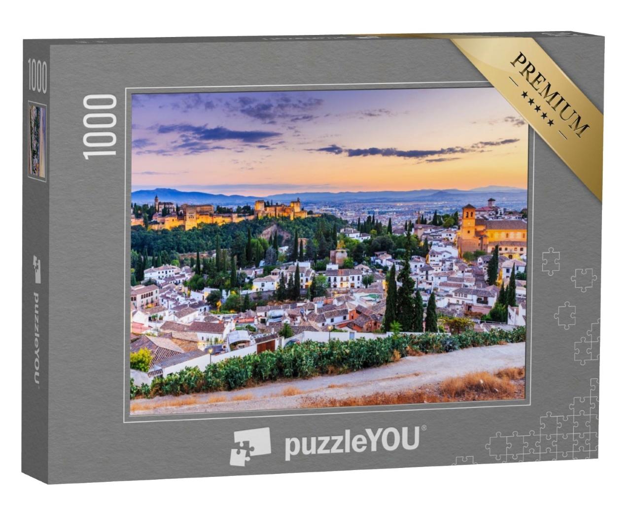 Puzzle de 1000 pièces « L'Alhambra au crépuscule, Grenade, Espagne »