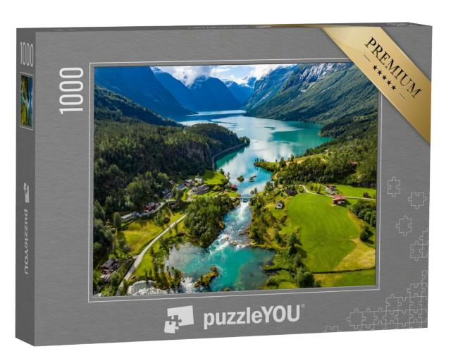 Puzzle de 1000 pièces « Le lac Lovatnet dans la vallée de Lodal, Norvège »