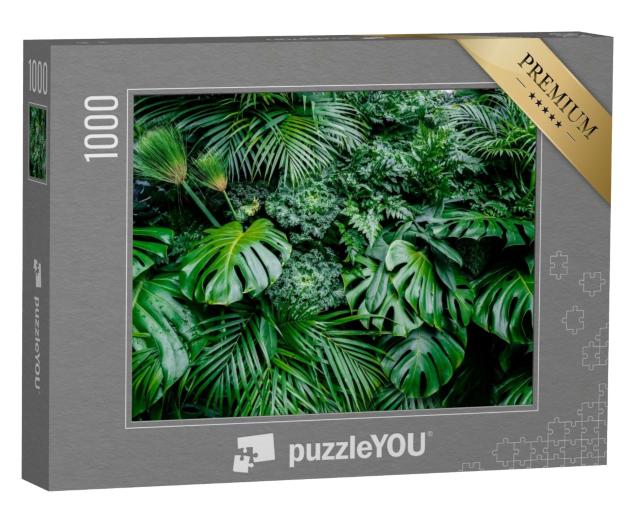 Puzzle de 1000 pièces « Fougère, palmier et monstre »