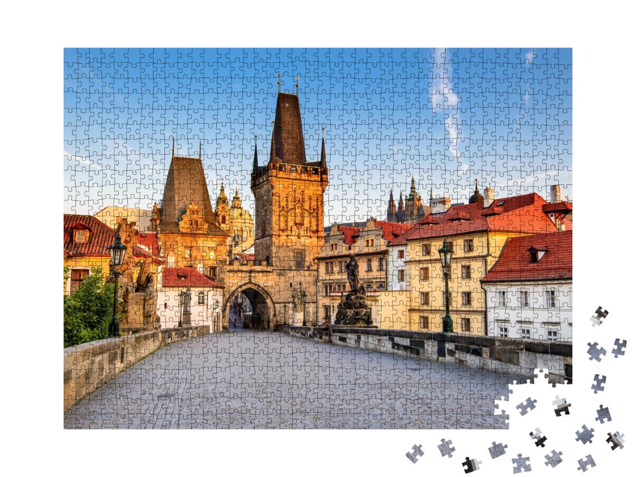 Puzzle de 1000 pièces « Prague, République tchèque : le pont Charles sur la Vltava »