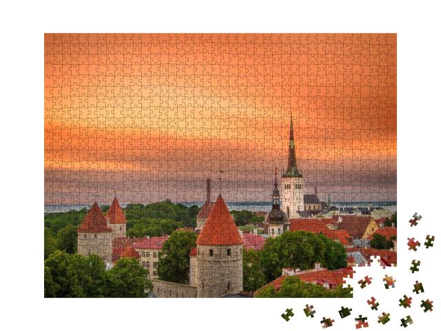 Puzzle de 1000 pièces « Vue iconique de la ville de Tallinn, Estonie »