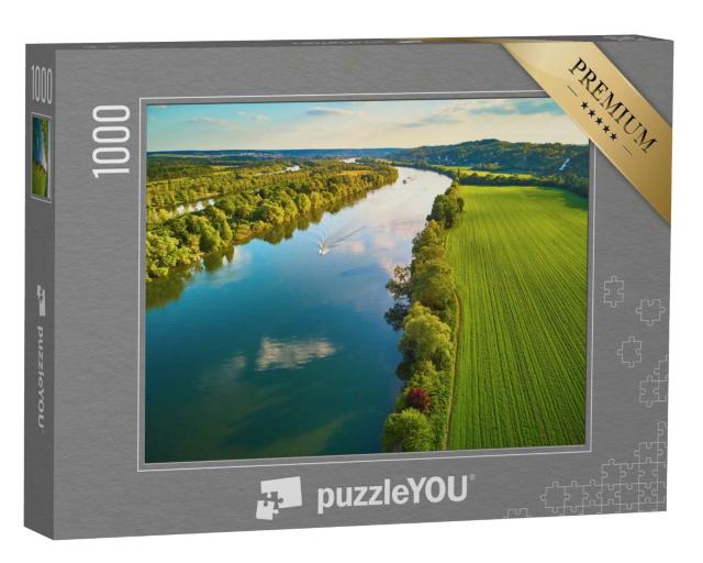 Puzzle de 1000 pièces « La Seine dans un paysage verdoyant, nord de la France »