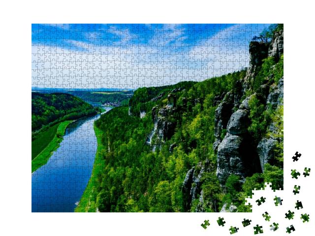 Puzzle de 1000 pièces « Vue sur l'Elbe en Suisse saxonne »