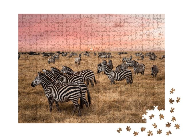 Puzzle de 1000 pièces « Zèbres du parc national du Serengeti »