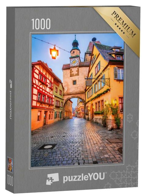 Puzzle de 1000 pièces « Rothenburg ob der Tauber en soirée, Allemagne »