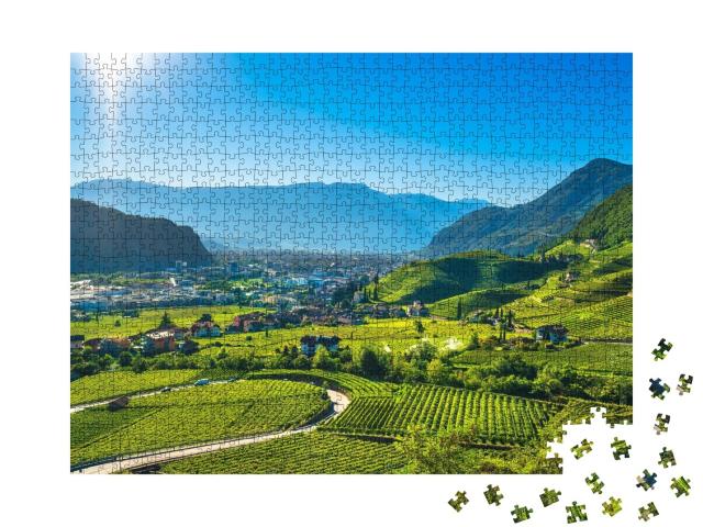 Puzzle de 1000 pièces « Vignobles de Santa Maddalena, Tyrol du Sud, Italie »