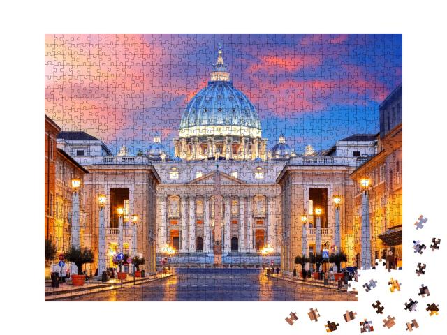 Puzzle de 1000 pièces « La Cité du Vatican dans la lumière du soleil couchant »