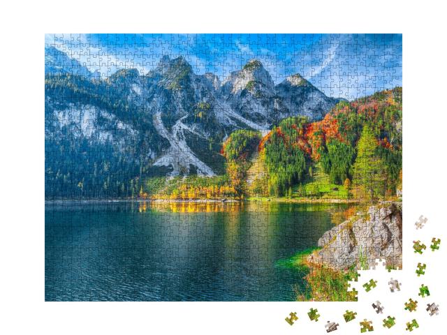 Puzzle de 1000 pièces « Automne au sommet du Dachstein, Salzkammergut, Autriche »