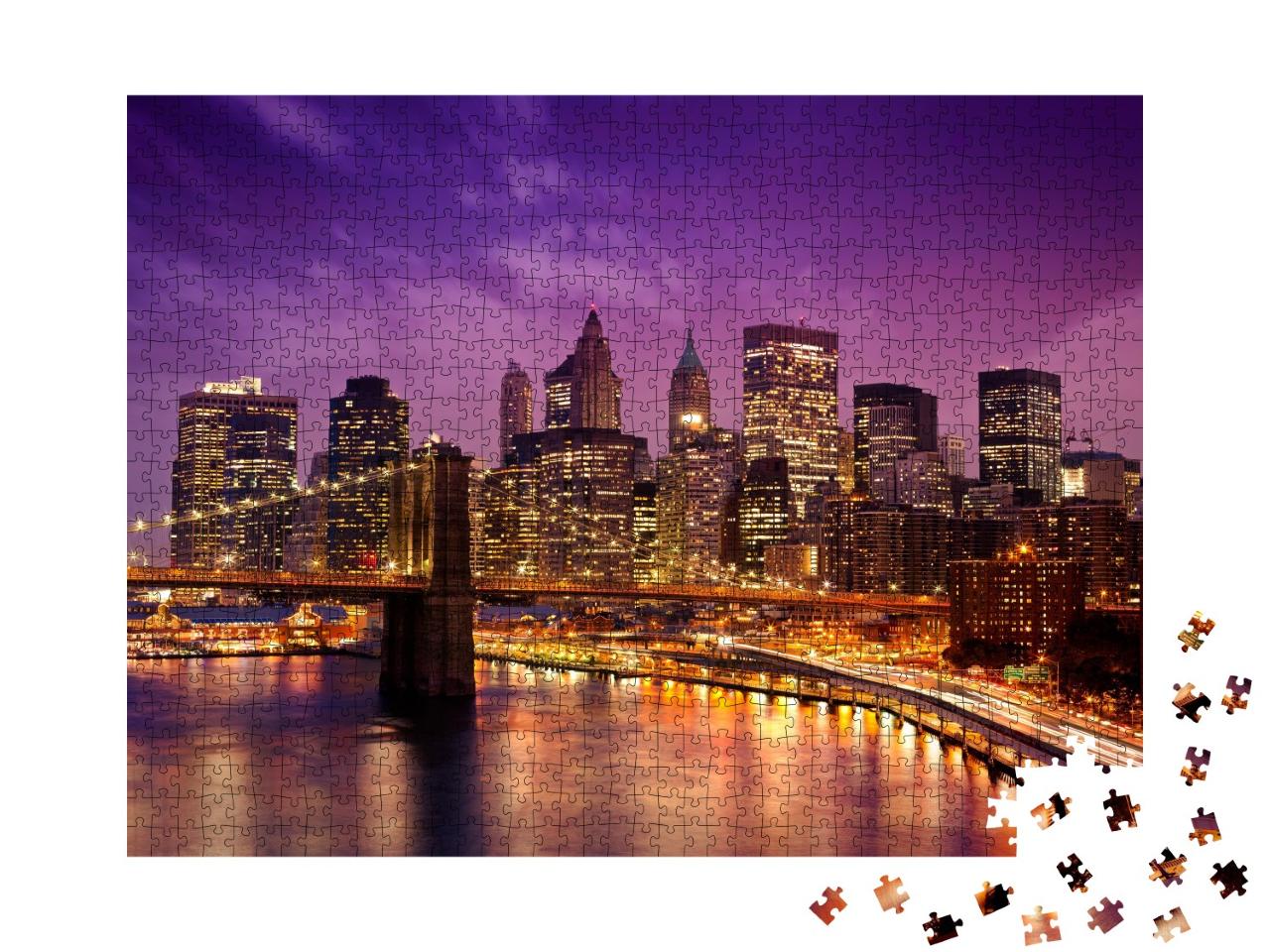 Puzzle de 1000 pièces « Skyline de New York le soir »