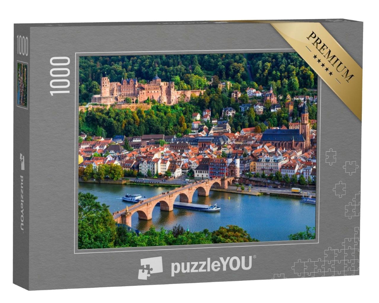 Puzzle de 1000 pièces « Magnifique vue sur Heidelberg au bord du Neckar »