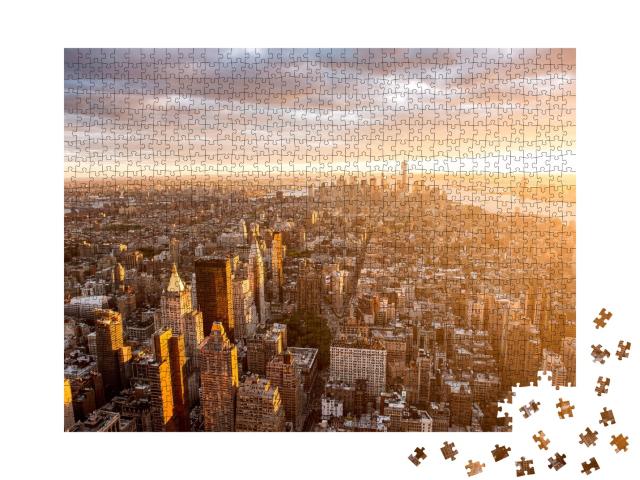 Puzzle de 1000 pièces « Magnifique coucher de soleil sur Manhattan »