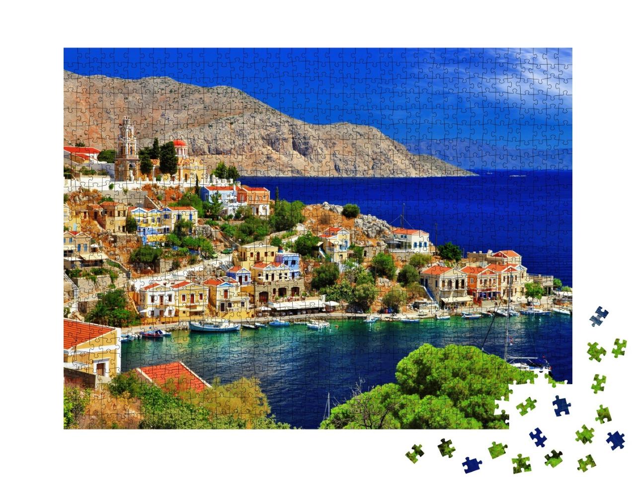Puzzle de 1000 pièces « Merveilleuse Grèce : île de Symi, Dodécanèse »