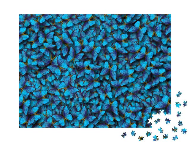 Puzzle de 1000 pièces « Papillons morpho d'un bleu éclatant »