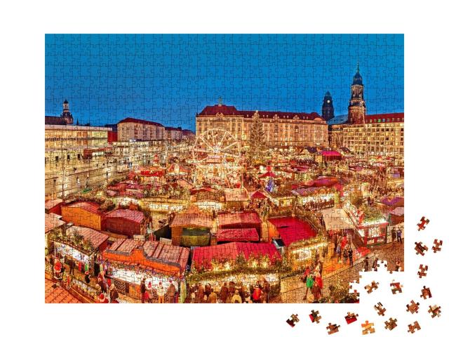 Puzzle de 1000 pièces « Dresde à l'époque de Noël, Allemagne »