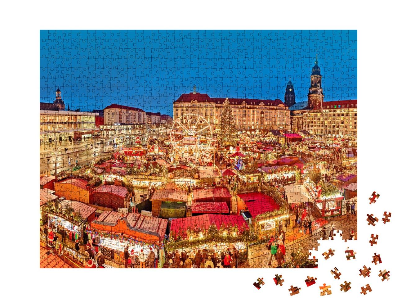 Puzzle de 1000 pièces « Dresde à l'époque de Noël, Allemagne »