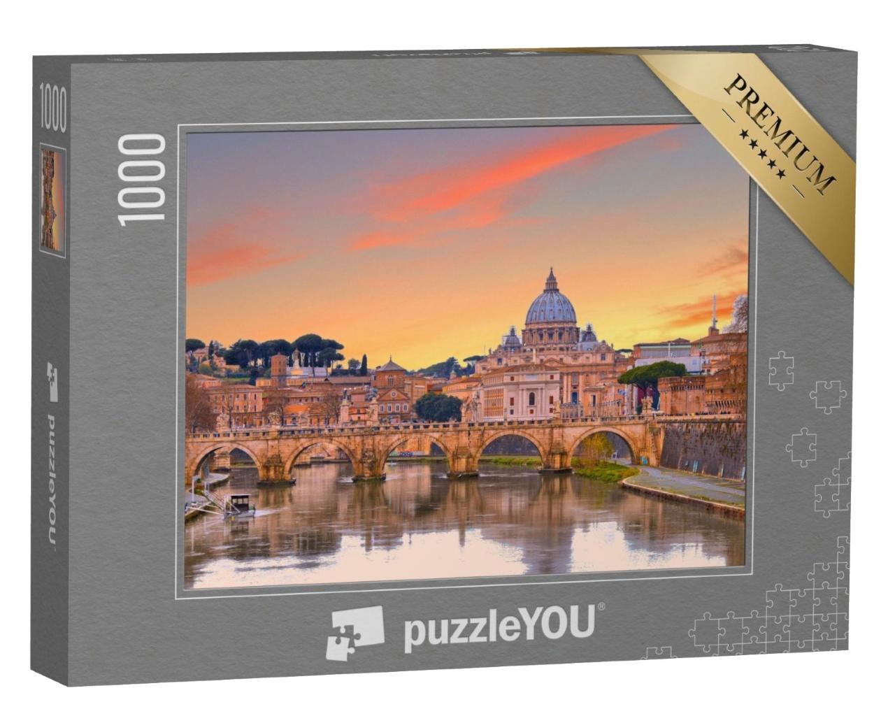 Puzzle de 1000 pièces « La basilique Saint-Pierre au coucher du soleil, Rome, Italie »