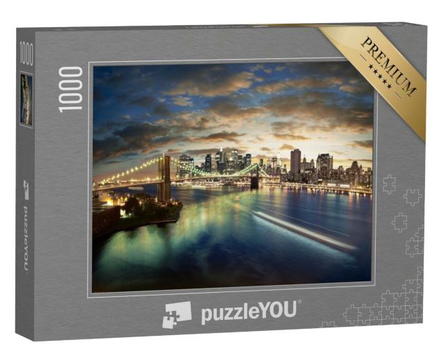 Puzzle de 1000 pièces « Soirée au-dessus de la ligne d'horizon de New York »
