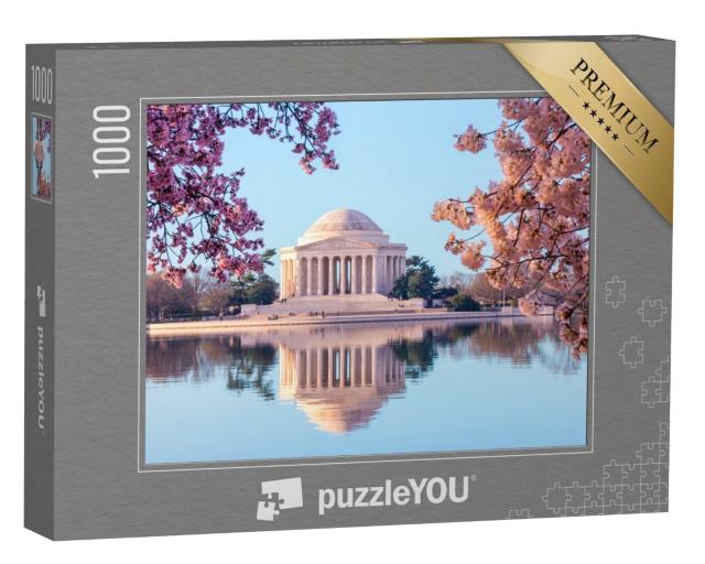 Puzzle de 1000 pièces « Jefferson Memorial et Tidal Basin lors du festival des cerisiers en fleurs, États-Unis »