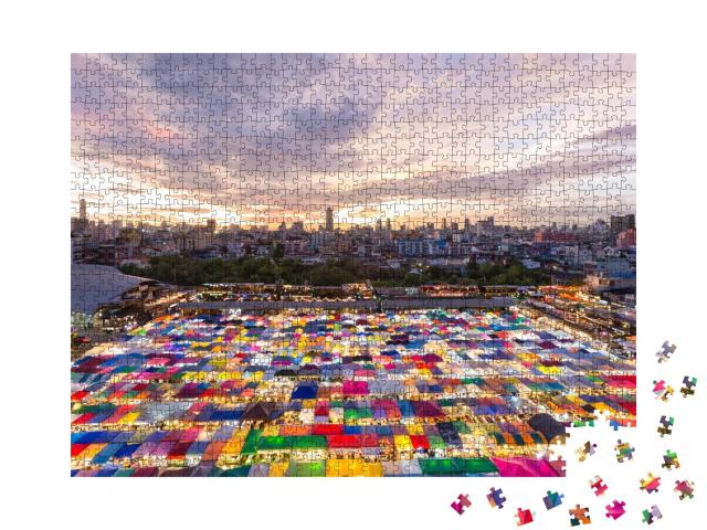 Puzzle de 1000 pièces « Marché de nuit à Bangkok, Thaïlande »