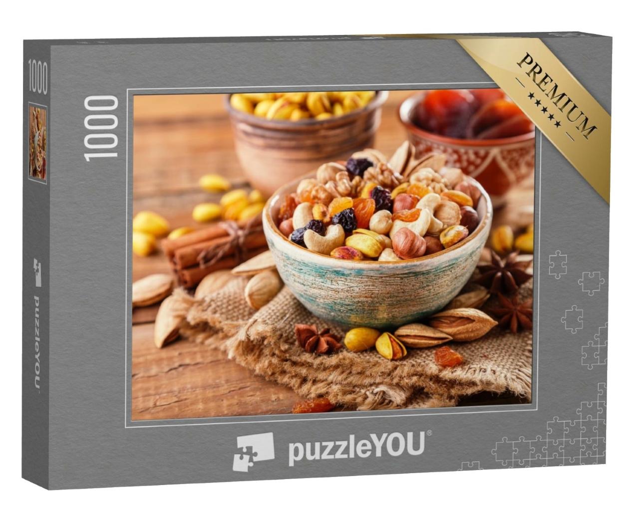 Puzzle de 1000 pièces « Mélange de noix croquantes et de délicieux fruits secs »