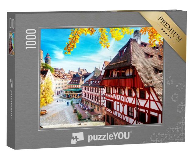 Puzzle de 1000 pièces « Vieille ville de Nuremberg sous le soleil d'automne, Allemagne »
