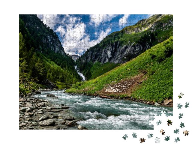 Puzzle de 1000 pièces « Cascades de la vallée d'Umbal dans le parc national des Hohe Tauern »