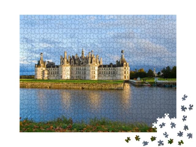 Puzzle de 1000 pièces « Château de Chambord au coucher du soleil, Pays-de-la-Loire, France »
