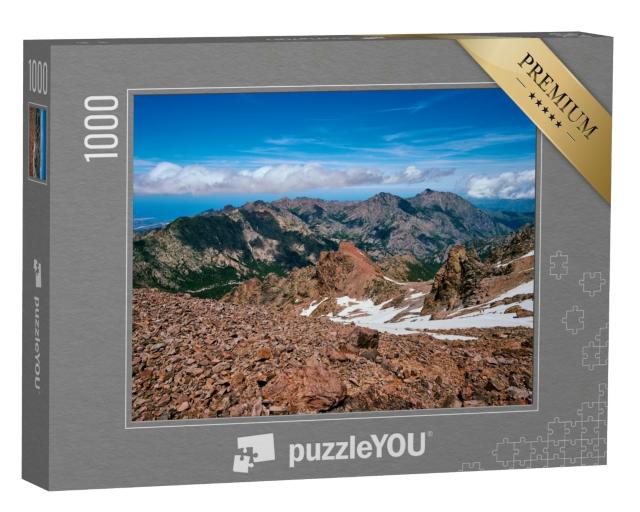 Puzzle de 1000 pièces « Vue à couper le souffle sur la vallée depuis le dessous du Monte Cinto »