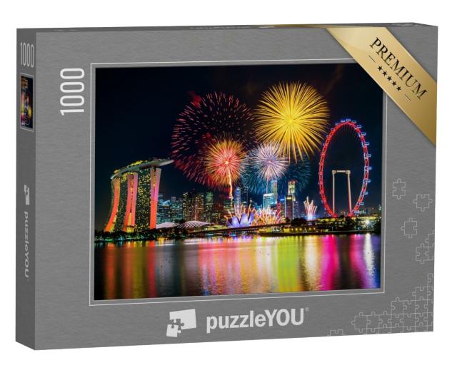 Puzzle de 1000 pièces « Feux d'artifice au-dessus de Singapour »