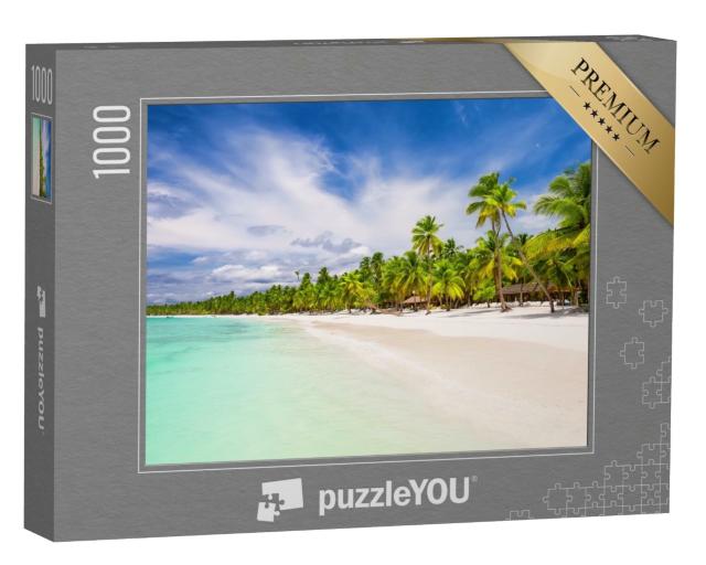 Puzzle de 1000 pièces « Palmiers sur une plage de sable blanc à Punta Cana, République dominicaine »