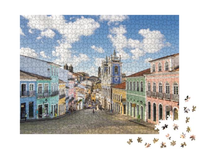 Puzzle de 1000 pièces « Pelourinho, quartier de la vieille ville de Salvador da Bahia, Brésil »