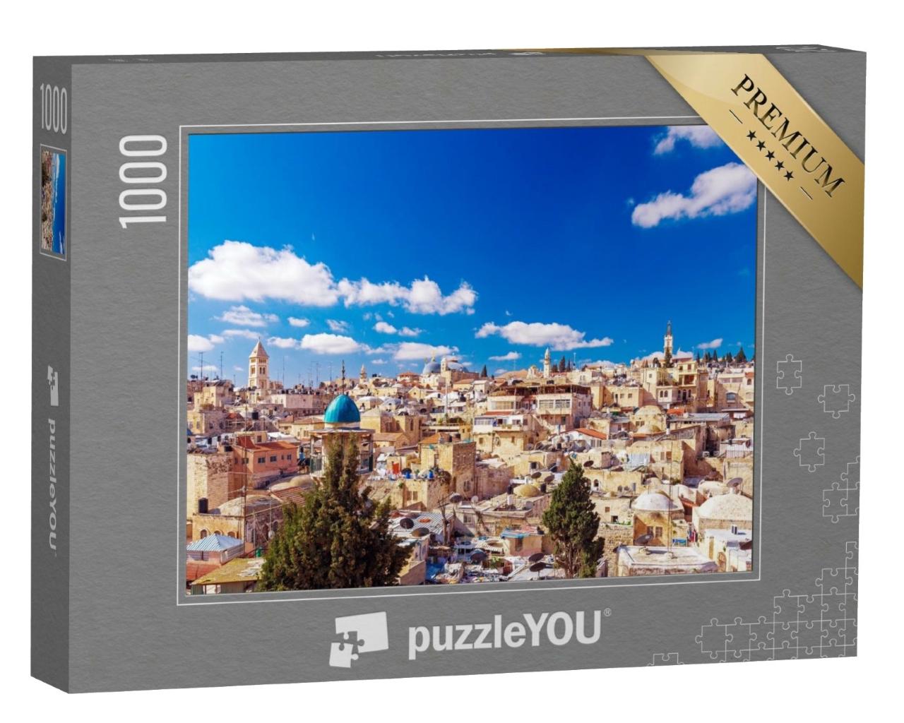 Puzzle de 1000 pièces « Toits de la vieille ville de Jérusalem, Israël »