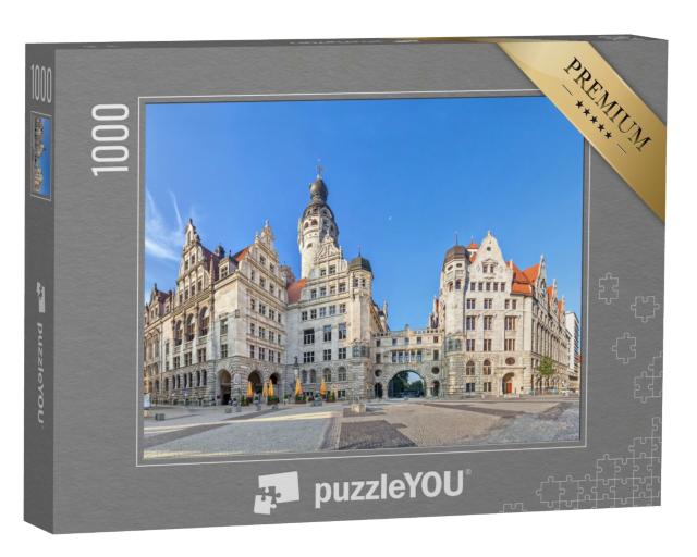 Puzzle de 1000 pièces « Le nouvel hôtel de ville : vue depuis la Burgplatz, Leipzig, Allemagne »