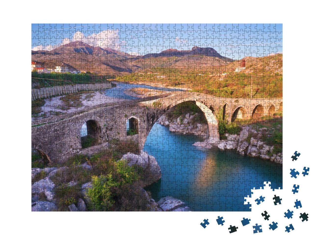 Puzzle de 1000 pièces « Le vieux pont de Mes à Shkoder, Albanie »