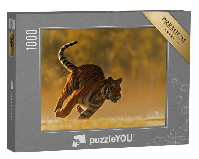 Puzzle de 1000 pièces « Tigre de Sibérie en pleine chasse »