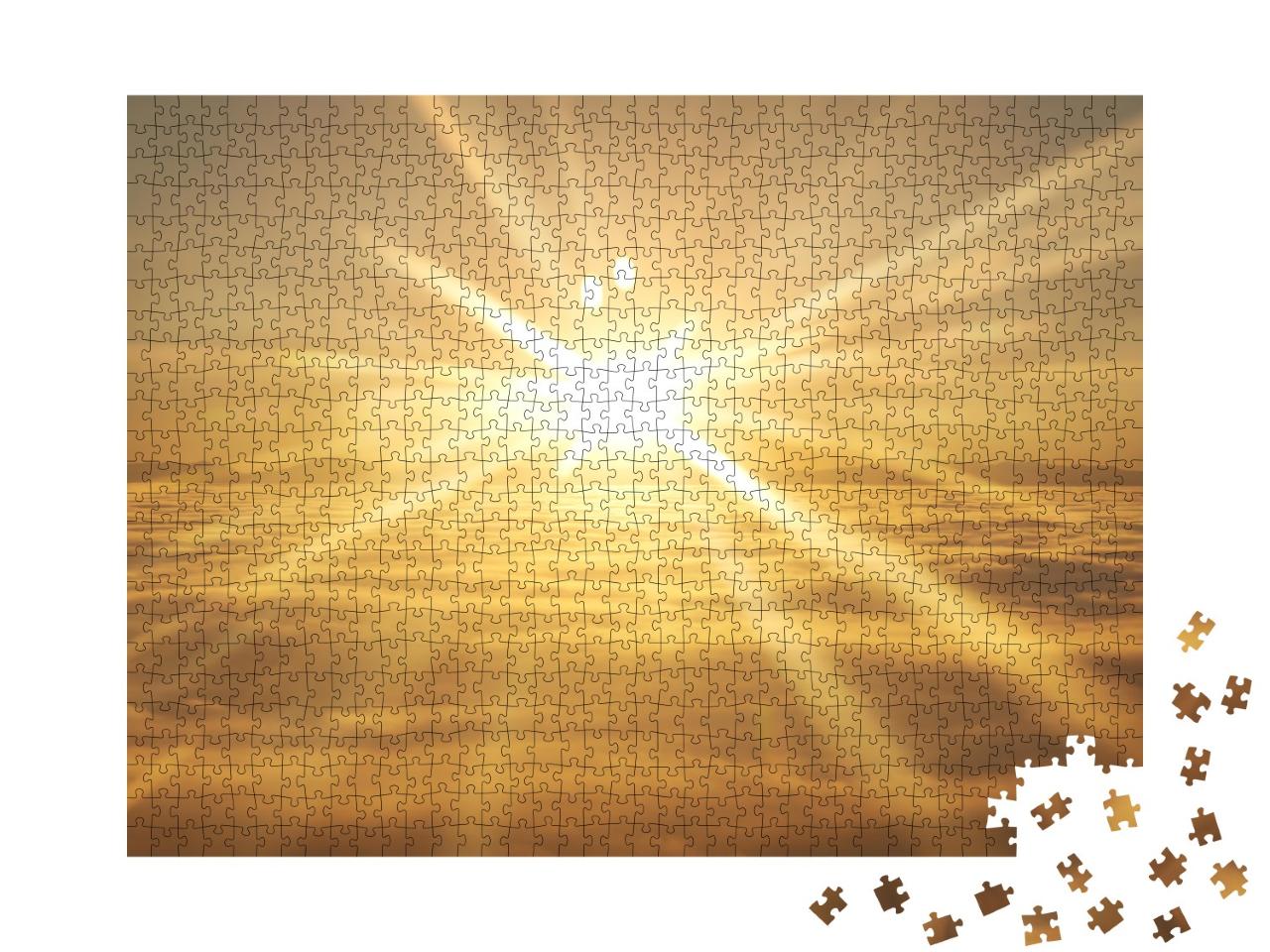 Puzzle de 1000 pièces « Coucher de soleil sur les nuages »