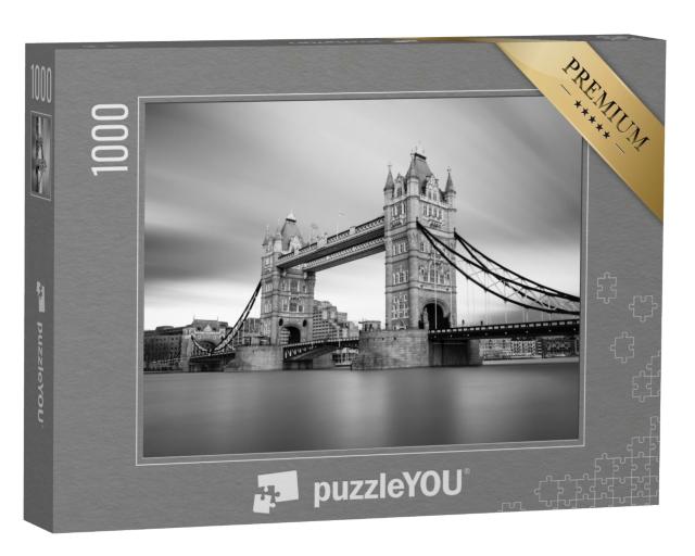 Puzzle de 1000 pièces « Tower Bridge au-dessus de la Tamise, Londres, noir et blanc »