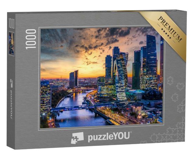 Puzzle de 1000 pièces « Skyline de Moscou avec gratte-ciel et rivière, automne »