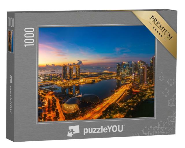 Puzzle de 1000 pièces « Ville de Singapour, juste avant le lever du soleil »