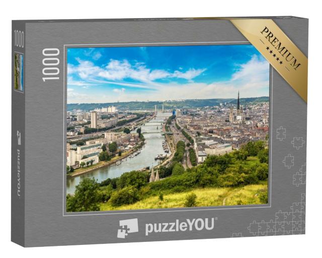 Puzzle de 1000 pièces « Vue aérienne panoramique de Rouen par une belle journée d'été, France »