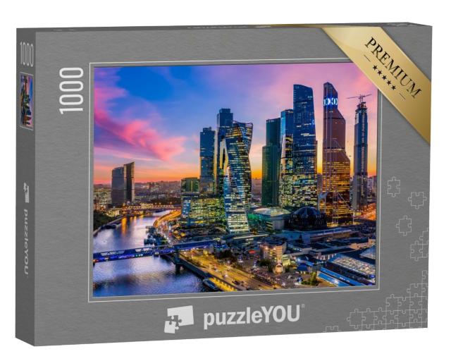 Puzzle de 1000 pièces « Vue aérienne de la ville de Moscou avec les gratte-ciel et le skyline, Russie »