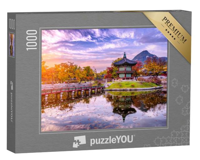Puzzle de 1000 pièces « Pavillon de l'eau au palais de Gyeongbokgung, Séoul, Corée du Sud »
