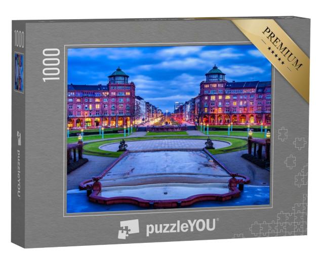 Puzzle de 1000 pièces « Friedrichsplatz, parc municipal en hiver, Mannheim, Allemagne »